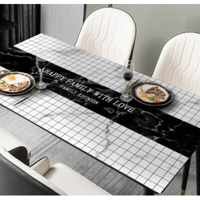 Прямокутна скатертина для кухні та їдальні на замовлення "Black marble", 60*90 см Прямокутна скатертина для кухні та їдальні на замовлення "Black marble", 60*90 см